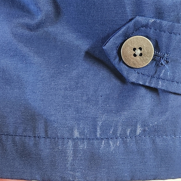 Rachel Zoe Double Breasted Cropped Trench Coat Size Medium Color Blue - Picture 9 of 10